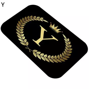 Коврики с мягкой ручкой, легко чистящиеся фланелевые декоративные коврики золотого и черного цвета с буквами, товары для дома-Y Stuttg, мультиколор