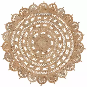 Ковровое покрытие «Кейт джутовый ковер из натурального волокна», круглый, высота 5 мм, 100% плетеный джут, можно использовать с обеих сторон, экологически чистый Carpetfine, цвет natur