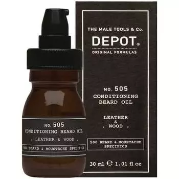 Кожа и дерево, Масло для бороды, 30 мл Depot No.505
