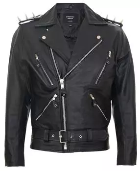 Кожаная байкерская куртка Brando ''Ghostrider'' с шипами, Мюнхен Infinity Leather, черный