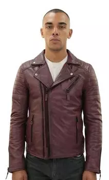 Кожаная байкерская куртка Brando с двойной перекрестной молнией-Casablanca Infinity Leather, красный