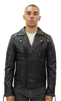 Кожаная байкерская куртка Brando с двойной перекрестной молнией-Casablanca Infinity Leather, черный