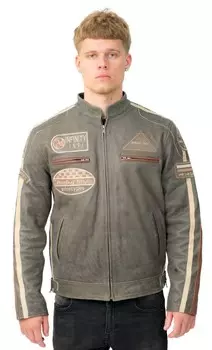 Кожаная байкерская куртка для гонок portland Infinity Leather, коричневый