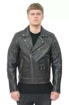 Кожаная байкерская куртка gibraltar с перекрестной молнией Infinity Leather, черный