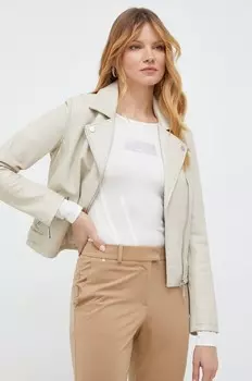 Кожаная байкерская куртка Guess, бежевый