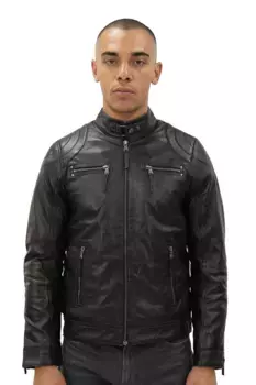 Кожаная байкерская куртка Moto-Тайвань Infinity Leather, черный