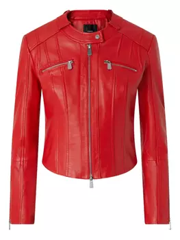 Кожаная байкерская куртка PINKO, красный