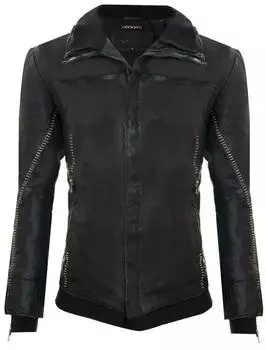 Кожаная байкерская куртка ручной работы-sen Infinity Leather, черный