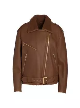 Кожаная байкерская куртка с подкладкой из овчины Maximilian