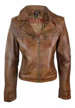 Кожаная байкерская куртка Timber Short TruClothing