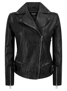 Кожаная байкерская куртка TruClothing, черный