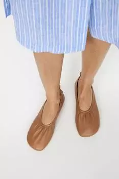 Кожаная балетка Arket, коричневый