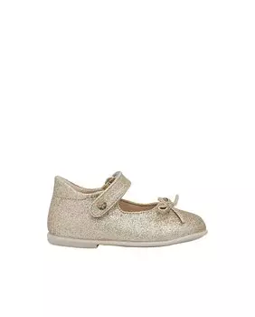 Кожаная блестка для девочки Mary Janes Naturino, золотой