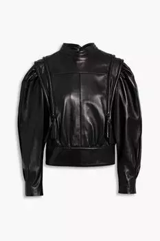 Кожаная блузка Lars со сборками ISABEL MARANT, черный