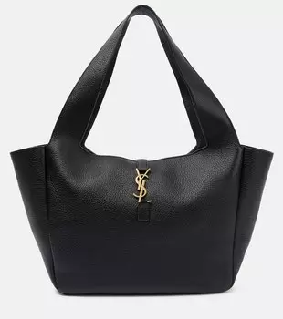Кожаная большая сумка bea Saint Laurent, черный