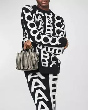 Кожаная большая сумка через плечо Monogram Marc Jacobs, цвет Black/White