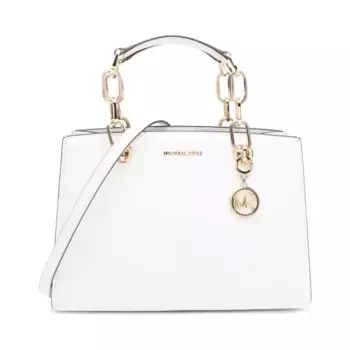 Кожаная большая сумка Cynthia Michael Kors, белый