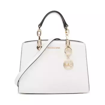 Кожаная большая сумка Cynthia Michael Kors, белый