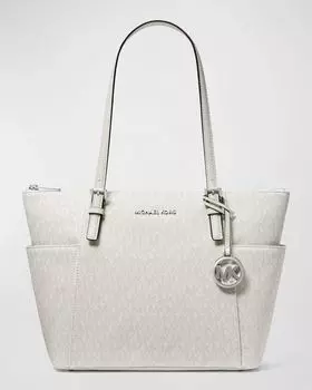 Кожаная большая сумка East-West с монограммой MICHAEL Michael Kors, цвет Optallum