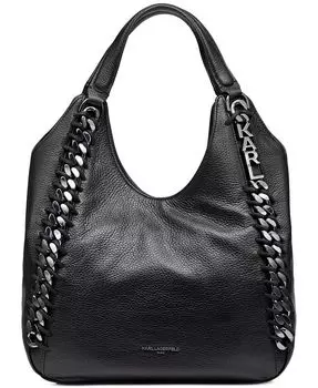 Кожаная большая сумка Gael Karl Lagerfeld Paris, черный