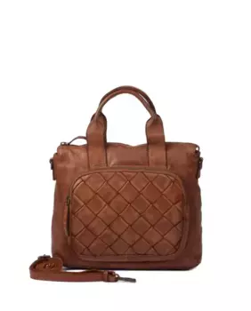 Кожаная большая сумка из мытой кожи The Bagging Co, светло-коричневый