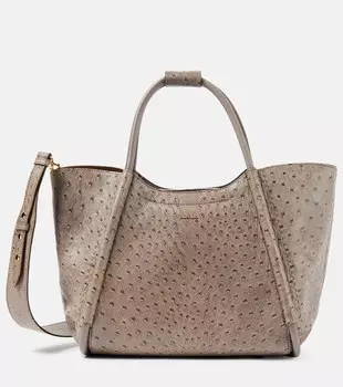 Кожаная большая сумка marine medium Max Mara, коричневый