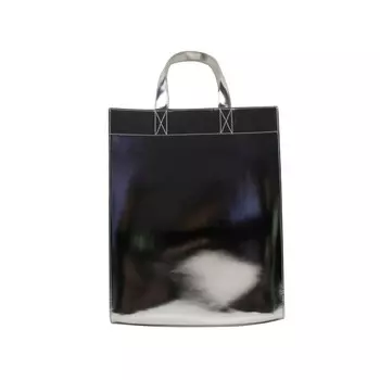 Кожаная Большая Сумка Металлик - Серебристый A, серебро