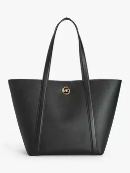 Кожаная большая сумка Michael Kors Hadleigh, чемодан, черный