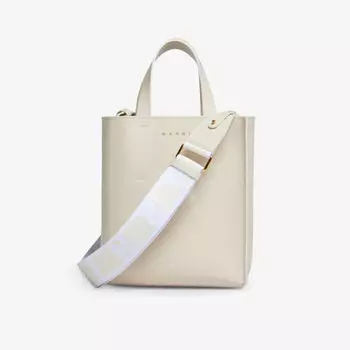 Кожаная большая сумка Museo Marni, синий