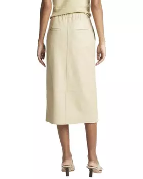 Кожаная брючная юбка Vince, бежевый