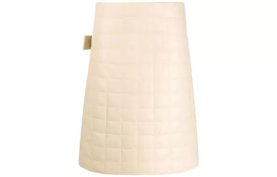 Кожаная длинная юбка женская бежевая Bottega Veneta