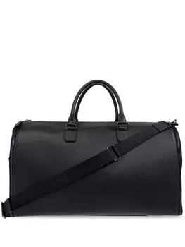 Кожаная дорожная сумка Emporio Armani, черный