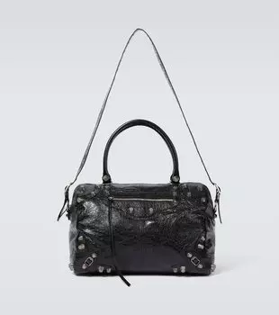 Кожаная дорожная сумка Le Cagole Balenciaga, черный