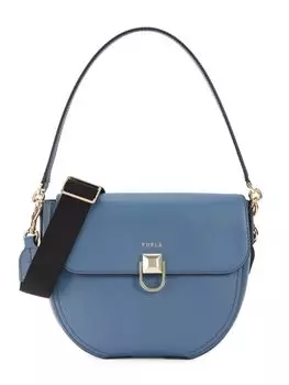 Кожаная двусторонняя сумка через плечо Furla, цвет Blue Denim
