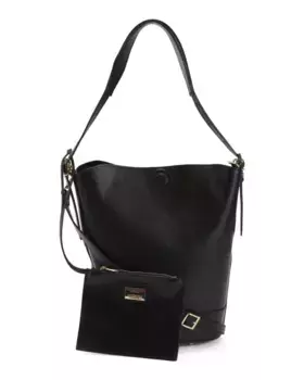 Кожаная гладкая сумка-мешок Made In Italy Viola Castellani, черный