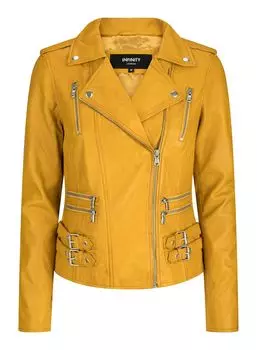 Кожаная гоночная байкерская куртка TruClothing, желтый