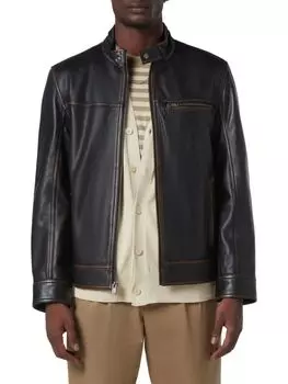 Кожаная гоночная куртка Caruso Andrew Marc, черный