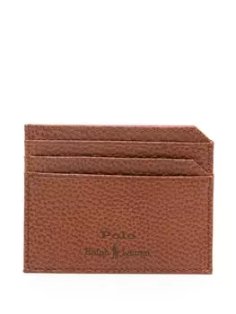 Кожаная картхолдер с тисненым логотипом Polo Ralph Lauren, коричневый
