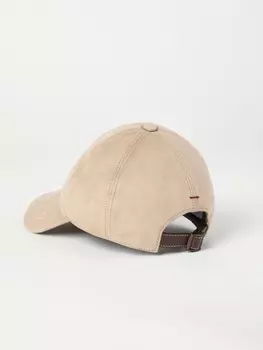 Кожаная кепка Brunello Cucinelli, серый