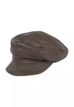 Кожаная кепка газетчика для женщин SEEBERGER, цвет Nutria