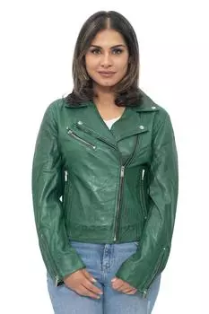 Кожаная классическая байкерская куртка Brando-Баку Infinity Leather, зеленый