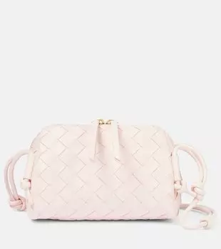 Кожаная концертная сумка через плечо Bottega Veneta, Seashell-Gold