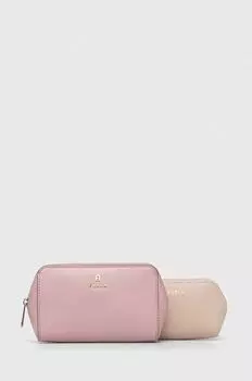 Кожаная косметичка , 2 шт. Furla, розовый