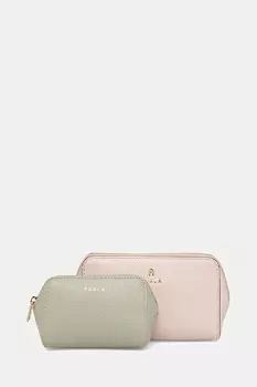Кожаная косметичка 2 шт Furla, розовый