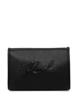 Кожаная косметичка Karl Lagerfeld, черный