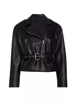 Кожаная косуха Aurelie Nili Lotan, черный