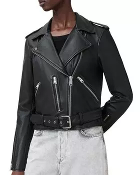 Кожаная косуха Balfern ALLSAINTS, черный