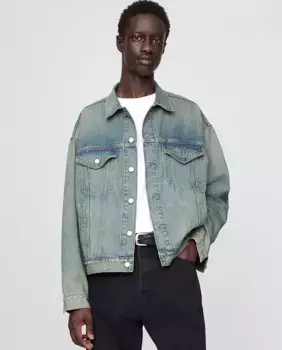 Кожаная косуха мужская Gap, синий