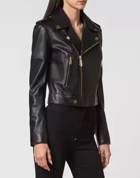 Кожаная косуха Philipp Plein, черный