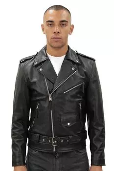 Кожаная косуха с бахромой - Токио Infinity Leather, черный